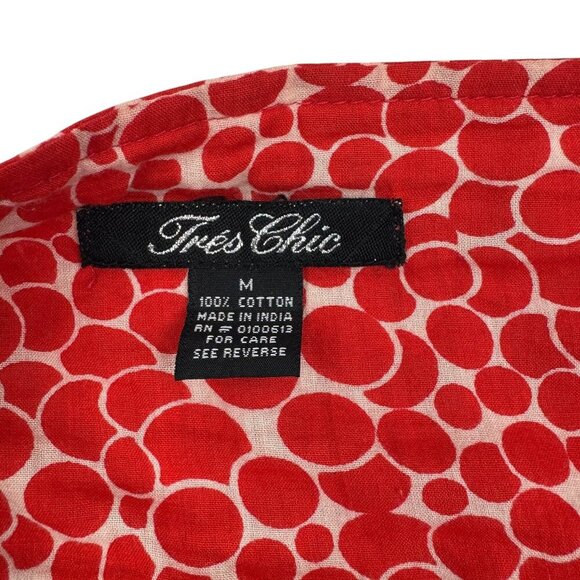 Tres Chic Retro/50's/Pinup Geo Print Red Full Circle Skirt Women's Size Medium - Picture 5 of 6